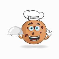 The Cookies mascot character becomes a chef. vector illustration