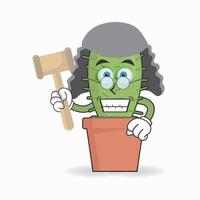 The Cactus mascot character becomes a judge. vector illustration