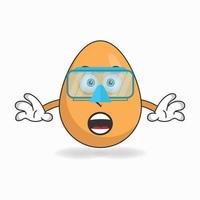 The Egg mascot character is diving. vector illustration