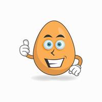 Egg mascot character with smile expression. vector illustration