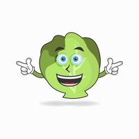 Cabbage mascot character with smile expression. vector illustration