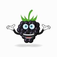 Grape mascot character with a confused expression. vector illustration