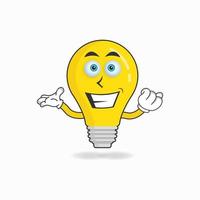 Bulb mascot character with smile expression. vector illustration