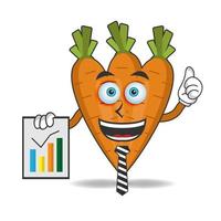 Carrot mascot character presentation. vector illustration