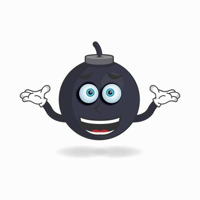 Boom mascot character with a confused expression. vector illustration