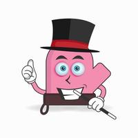 The gloves mascot character becomes a magician. vector illustration