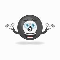 Billiard ball mascot character with a confused expression. vector illustration