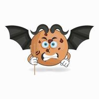 The Cookies mascot character becomes a devil. vector illustration