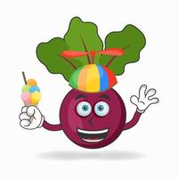 Onion Purple mascot character with Onion Purple and colorful hat. vector illustration