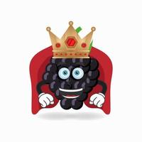 The Grape mascot character becomes a king. vector illustration