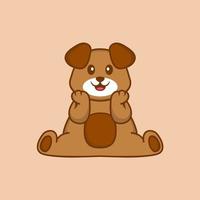 Cute dog cartoon character vector illustration.