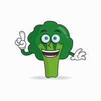 Personaje de mascota de brócoli con expresión de sonrisa. ilustración vectorial vector