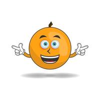 Orange mascot character with smile expression. vector illustration