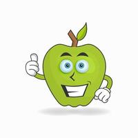 Apple mascot character with smile expression. vector illustration