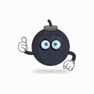 Boom mascot character with thumbs up bring. vector illustration