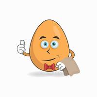 The Egg mascot character becomes waiters. vector illustration