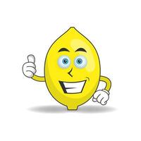 Lemon mascot character with smile expression. vector illustration