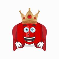 The Red paprika mascot character becomes a king. vector illustration