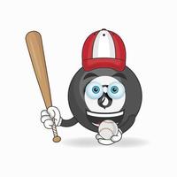 Billiard ball mascot character with Billiard ball playing gear. vector illustration