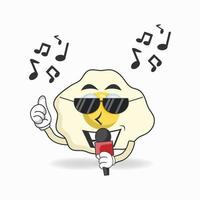 The Egg mascot character is singing. vector illustration