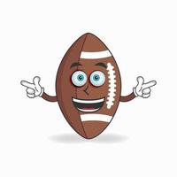 American Football mascot character with smile expression. vector illustration