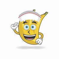 The Banana mascot character becomes a nurse. vector illustration