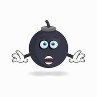 Boom mascot character with shocked expression. vector illustration