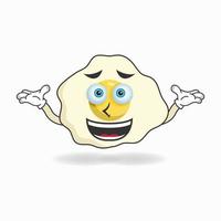 Egg mascot character with a confused expression. vector illustration
