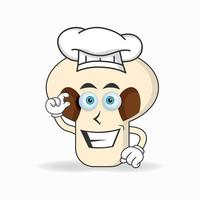 The mushrooms mascot character becomes a chef. vector illustration