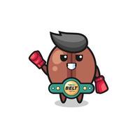 personaje de mascota de boxeador de grano de café vector