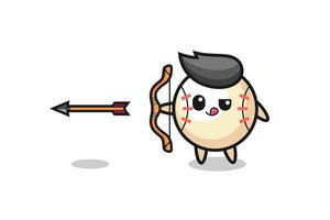 illustration of baseball character doing archery vector