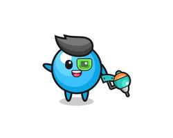 gum ball cartoon as future warrior mascot vector