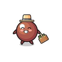chocolate ball herbalist character searching a herbal vector