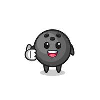 bowling mascot doing thumbs up gesture vector