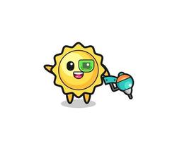 sun cartoon as future warrior mascot vector