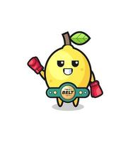 personaje de mascota de boxeador de limón vector