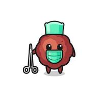 surgeon meatball mascot character vector