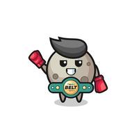 moon boxer mascot character vector