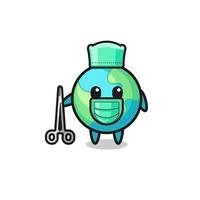 surgeon earth mascot character vector