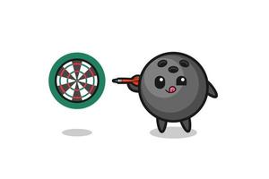 cute bowling is playing dart vector