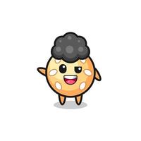 sesame ball character as the afro boy vector