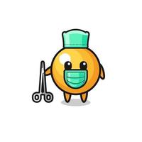 surgeon ping pong mascot character vector