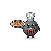 Personaje de bolos como mascota del chef italiano vector