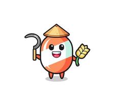 candy Asian farmer holding paddy vector