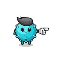 virus mascot with pointing right gesture vector