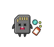 illustration of overdose memory card character vector