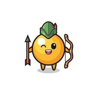 ping pong cartoon as medieval archer mascot vector