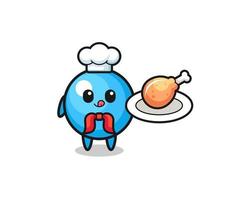 gum ball fried chicken chef cartoon character vector