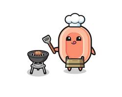 soap barbeque chef with a grill vector