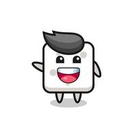 happy sugar cube cute mascot character vector